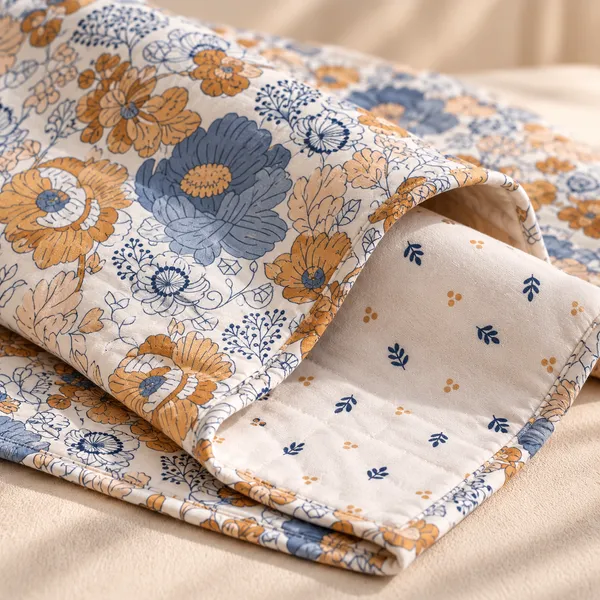 Trufinsh_100%_Cotton_Single_Bed_Dohar_(1_Piece)_,_3-Layer_Reversible_Dohar,_Lightweight_AC_Blanket,_Summer_Blanket,_Blue_Mustard_Floral_Print