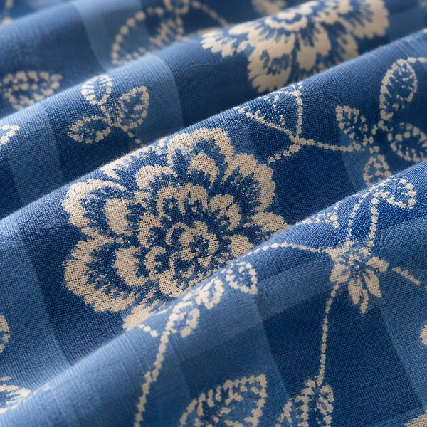 Blue_Check_Floral_Bedsheet_Set_–_Cotton