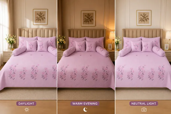 Trufinsh_Pink_Lotus_Embroidered_King_Bedsheet_–_7_Pc_Set