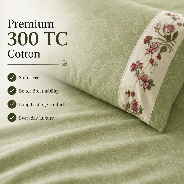 Sage_Green_Cotton_Double_Bedsheet_with_Floral_Embroidered_Pillow_Covers_–_Elegant_Traditional_Bedroom_Bedding_Set
