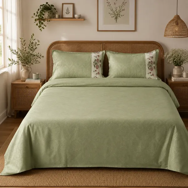 Sage_Green_Cotton_Double_Bedsheet_with_Floral_Embroidered_Pillow_Covers_–_Elegant_Traditional_Bedroom_Bedding_Set