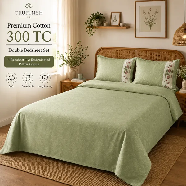 Sage_Green_Cotton_Double_Bedsheet_with_Floral_Embroidered_Pillow_Covers_–_Elegant_Traditional_Bedroom_Bedding_Set