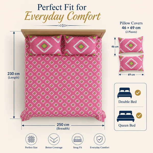 Pink_Diamond_Print_Bedsheet_Set_–_Handloom_Cotton