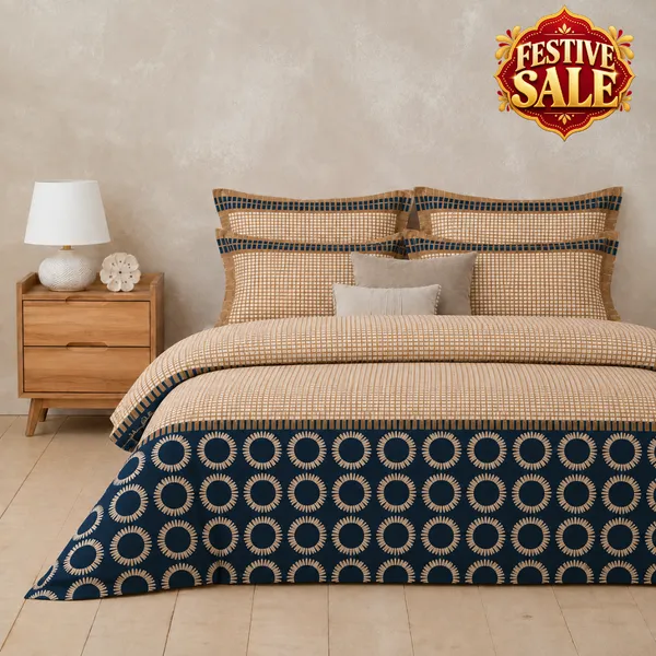 Trufinsh_Navy_Floral_Circle_Bedsheet_Set_–_Cotton