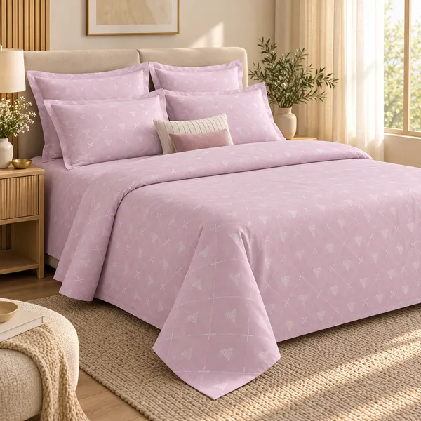 Trufinsh_Premium_Pink_Pure_Cotton_Bedsheet_with_Pillow_Covers_|__Gift_Packaging