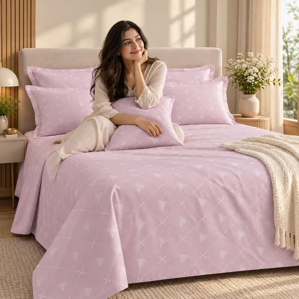 Trufinsh_Premium_Pink_Pure_Cotton_Bedsheet_with_Pillow_Covers_|__Gift_Packaging