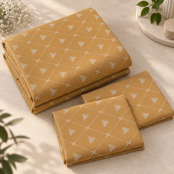 Trufinsh_Mustard_Pure_Cotton_Double_Bedsheet_Set_|__Gift_Packaging