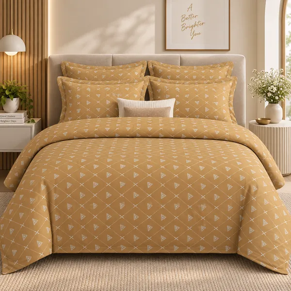 Mustard_Pure_Cotton_Double_Bedsheet_Set_|__Gift_Packaging