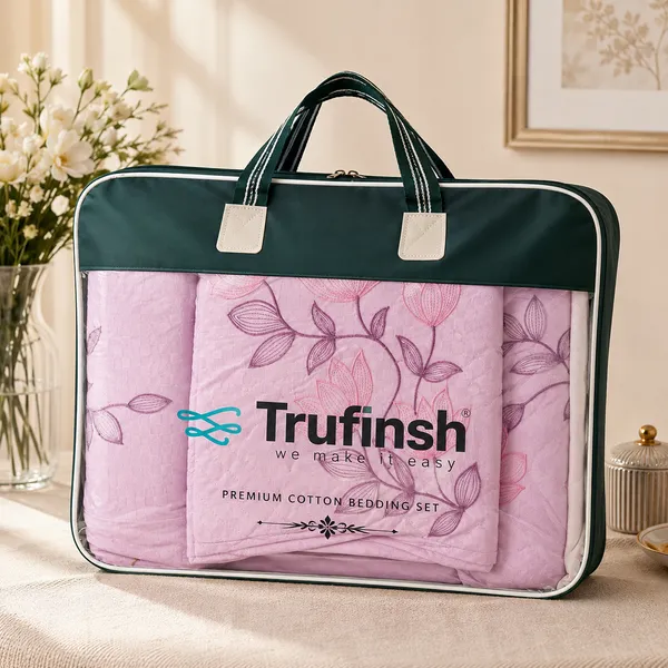 Trufinsh_Pink_Lotus_Embroidered_King_Bedsheet_–_7_Pc_Set