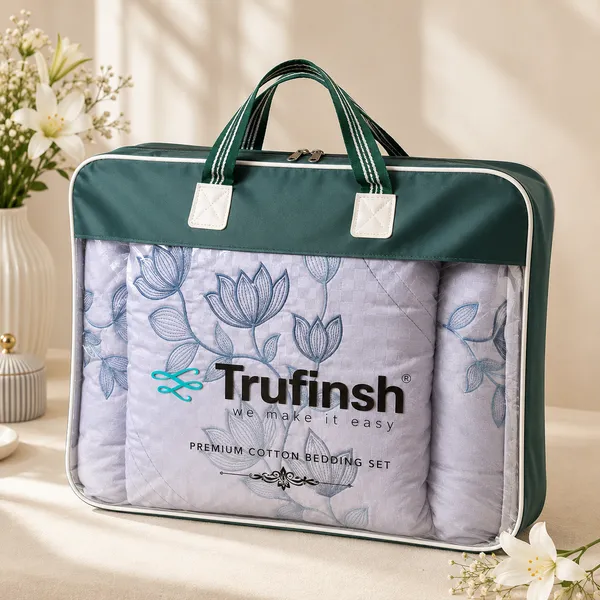 Trufinsh_Powder_Blue_Lotus_Embroidered_King_Bedsheet_–_7_Pc_Set