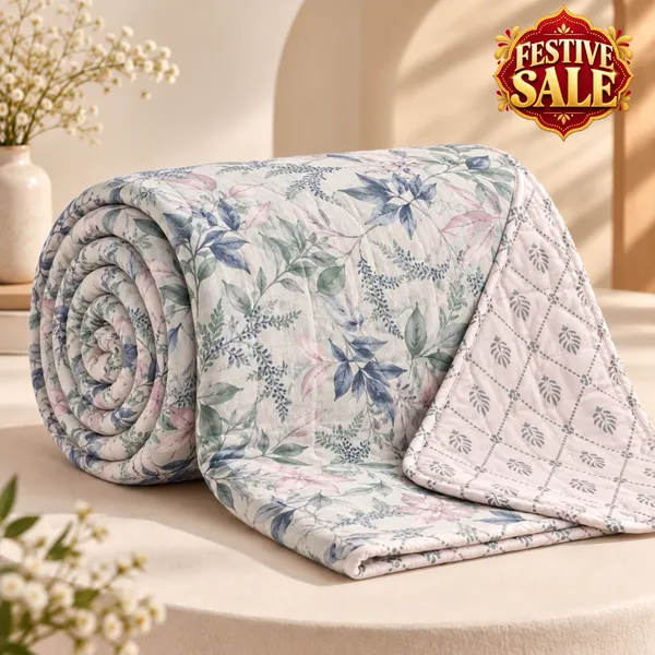 Trufinsh_100%_Cotton_Double_Bed_Dohar,_Reversible_3-Layer_Cotton_Dohar,_Lightweight_AC_Blanket,_Summer_Blanket,_Pastel_Floral_Print