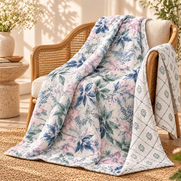 Trufinsh_100%_Cotton_Double_Bed_Dohar,_Reversible_3-Layer_Cotton_Dohar,_Lightweight_AC_Blanket,_Summer_Blanket,_Pastel_Floral_Print