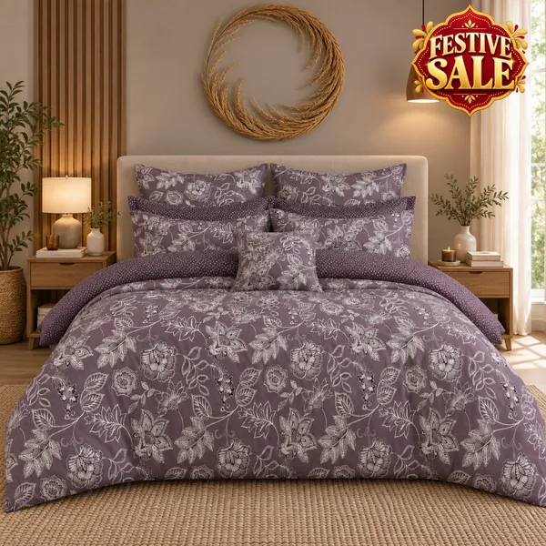 Trufinsh_Mauve_Floral_Cotton_400_TC_Double_Bedsheet_Set_|_Bookfold_Gift_Packaging