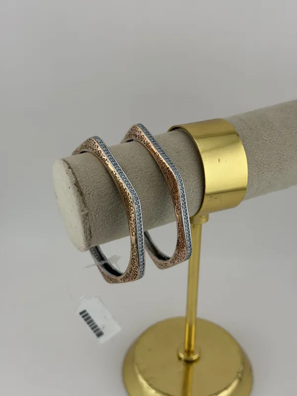 Gold_And_Sterling_Silver_925_Sterling_Silver_Tri-Tone_Crystal_Studded_Bangle