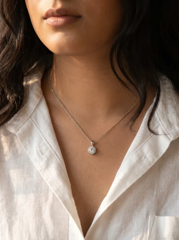 Sterling_Silver_925_Sterling_Silver_Flower_Cluster_Pendant_Necklace
