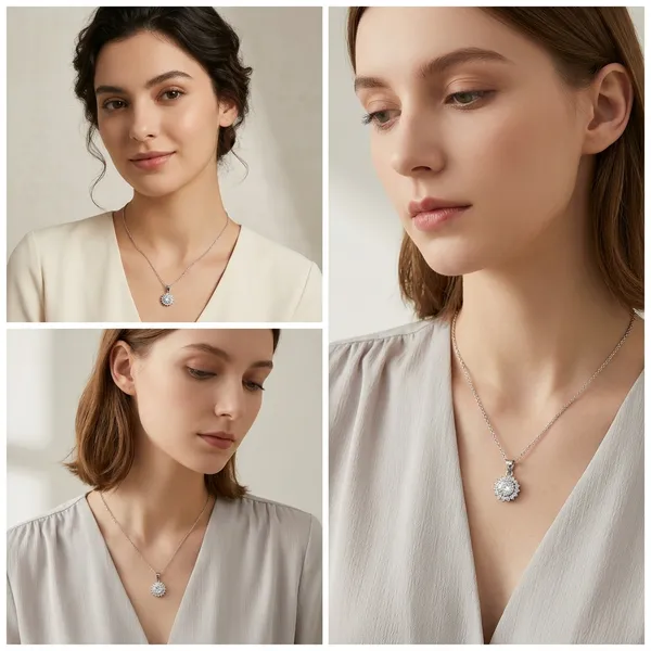 Sterling_Silver_925_Sterling_Silver_Flower_Cluster_Pendant_Necklace