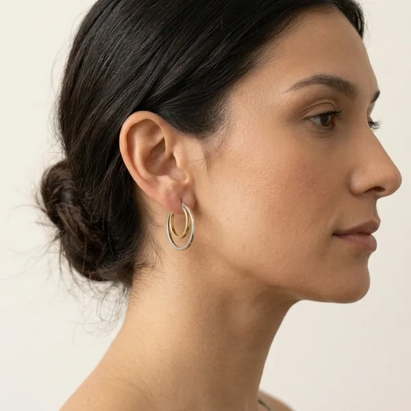 Silver_And_Gold_925_Sterling_Silver_Dual-Tone_Double_Hoop_Earrings