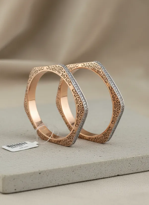 Gold_And_Sterling_Silver_925_Sterling_Silver_Tri-Tone_Crystal_Studded_Bangle