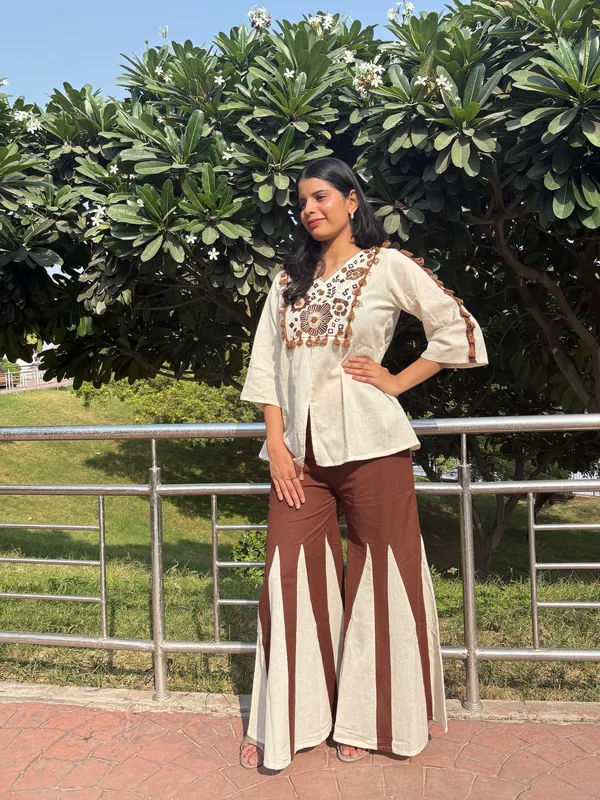 Beige_And_Brown_Cotton_Blend_Relaxed_Fit_Embroidered_Co-Ord_Set_For_Women