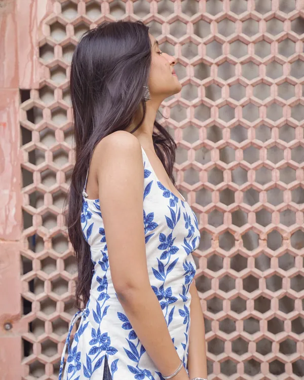 Chhaya_Jaipur_Block_Print_Halter_Neck_Short_Kurti_|_Summer_Ethnic_Wear_|_indiva