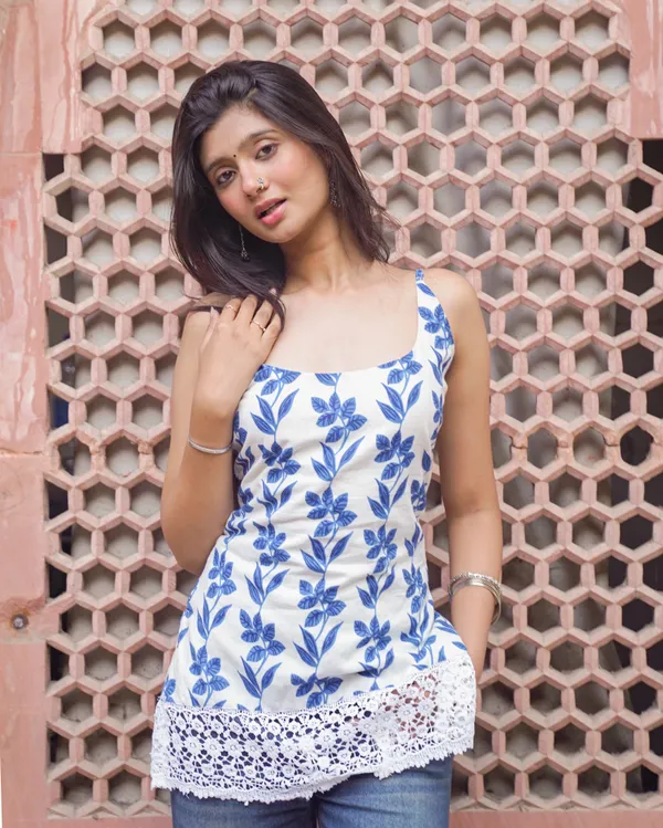 Chhaya_Jaipur_Block_Print_Halter_Neck_Short_Kurti_|_Summer_Ethnic_Wear_|_indiva