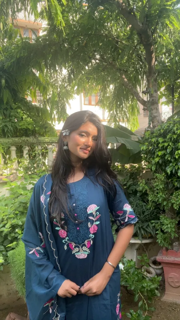 Navy_Blue_Cotton_Blend_Floral_Embroidered_Kurta_Set_With_Dupatta_For_Women