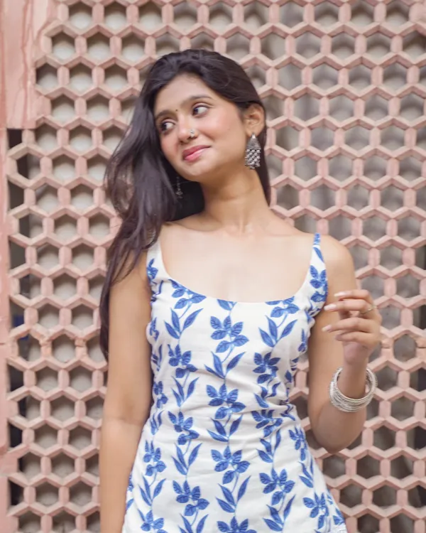 Chhaya_Jaipur_Block_Print_Halter_Neck_Short_Kurti_|_Summer_Ethnic_Wear_|_indiva