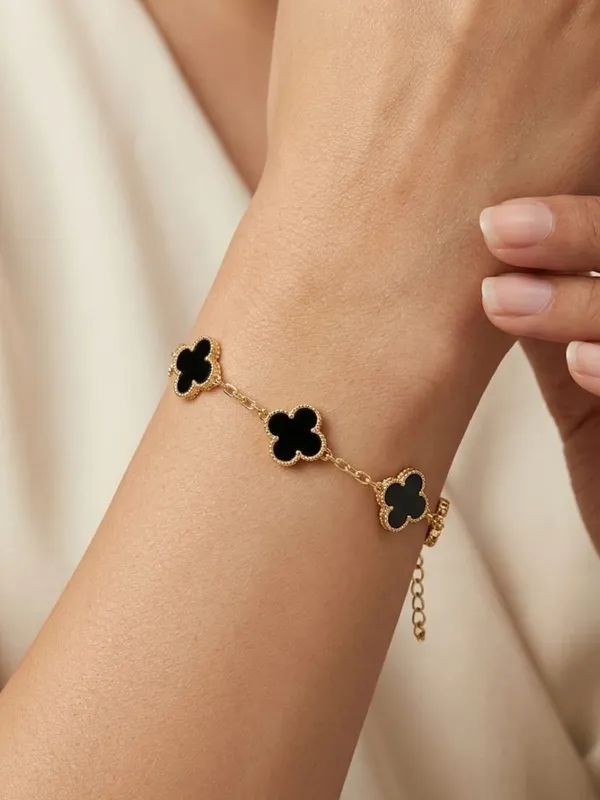 Black_And_Golden_Stainless_Steel_Modern_Bracelet_For_Woman
