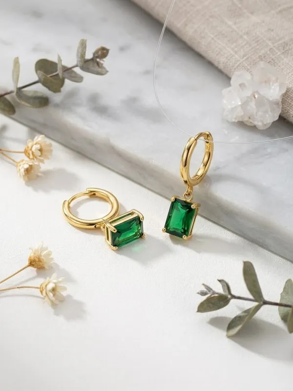Green_And_Golden_Stainless_Steel_Modern_Earring_For_Woman