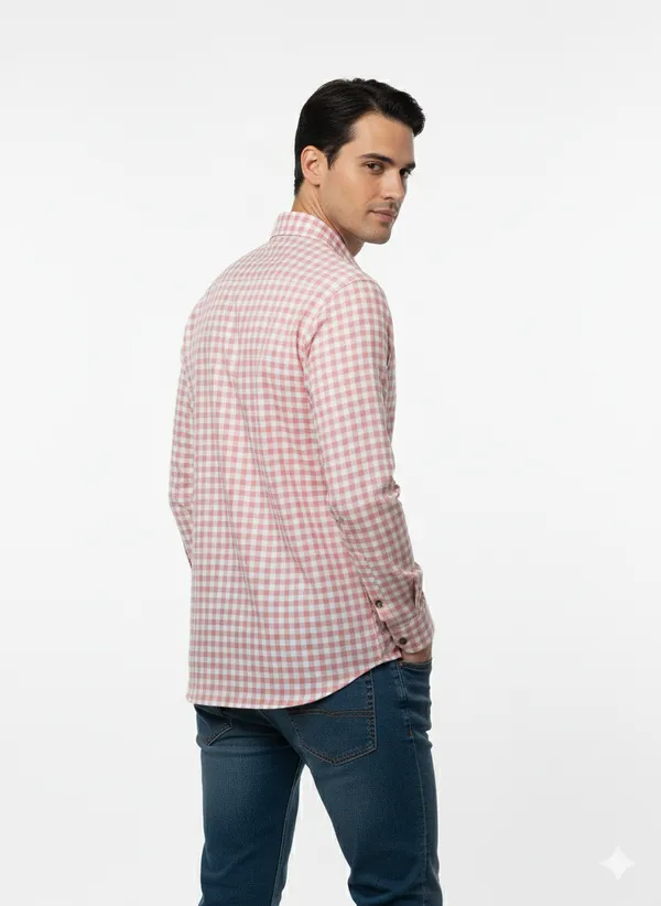 Light_Pink_Check_Handloom_Cotton_Full_Sleeve_Shirt_For_Men