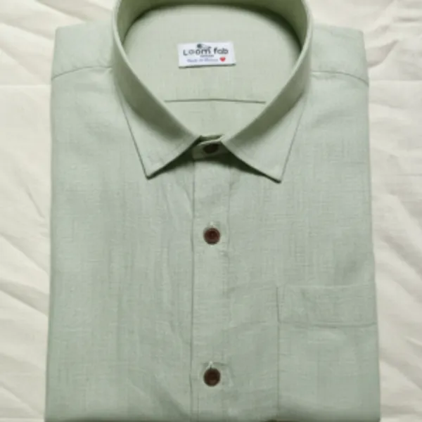 Pista_Green_Handloom_Cotton_Full_Sleeve_Shirt_For_Men