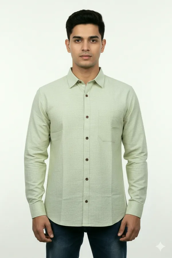 Pista_Green_Handloom_Cotton_Full_Sleeve_Shirt_For_Men