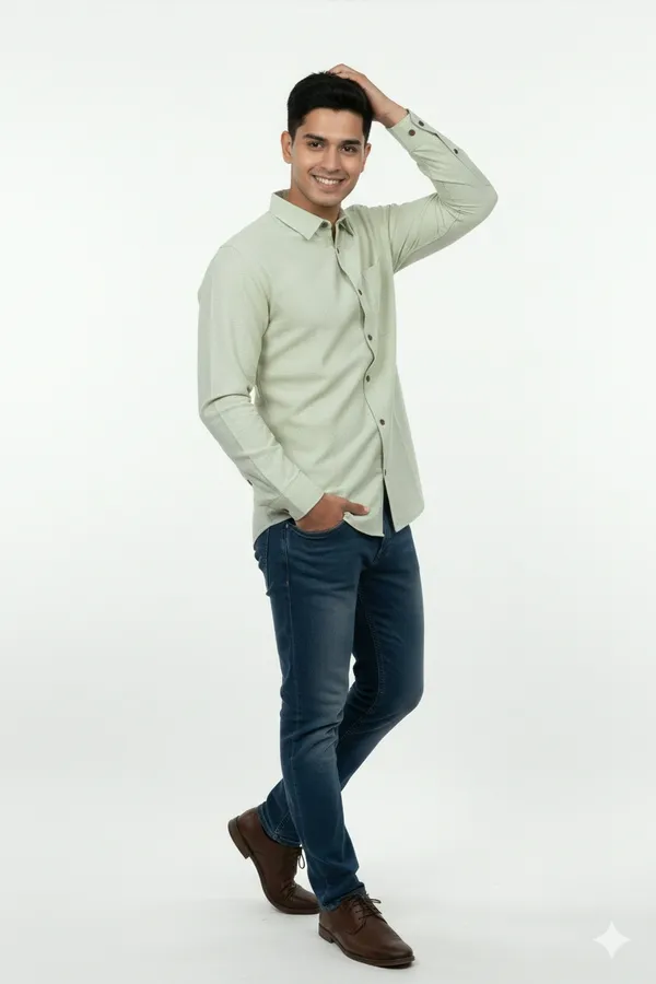 Pista_Green_Handloom_Cotton_Full_Sleeve_Shirt_For_Men