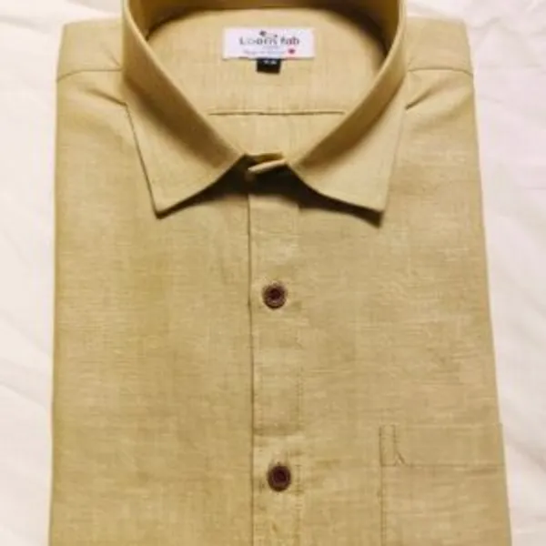 Mustard_Gold_Handloom_Cotton_Full_Sleeve_Shirt_For_Men