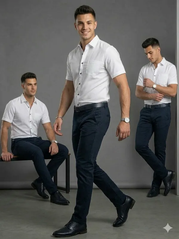 White_Handloom_Cotton_Half_Sleeve_Shirt_For_Men