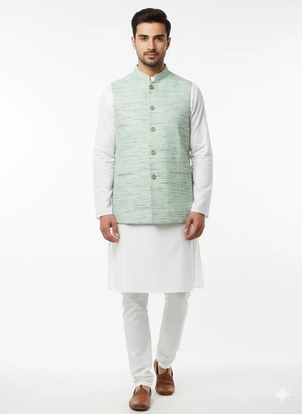 Green_Khadi_Modi_Jacket_For_Men