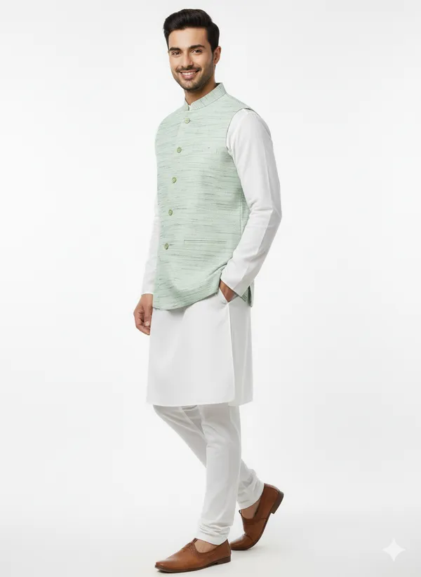 Green_Khadi_Modi_Jacket_For_Men