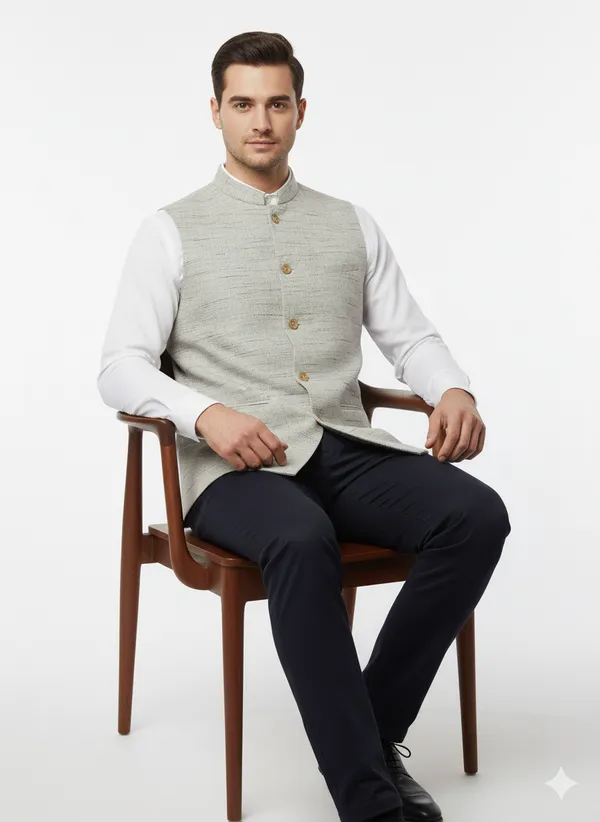 Grey_Khadi_Regular_Fit_Modi_Jacket_For_Men