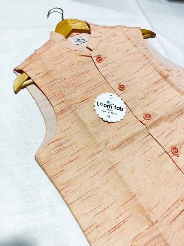 Orange_Khadi_Modi_Jacket_For_Men