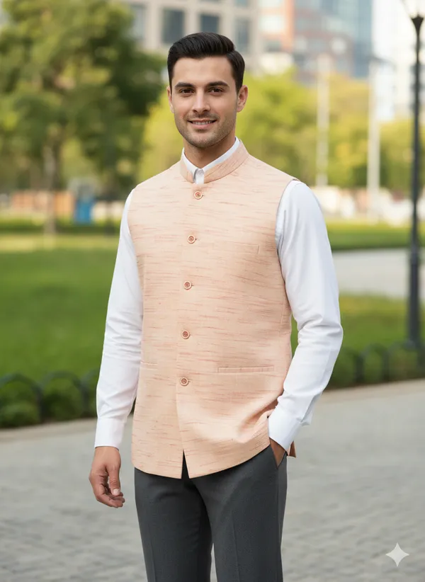Orange_Khadi_Modi_Jacket_For_Men