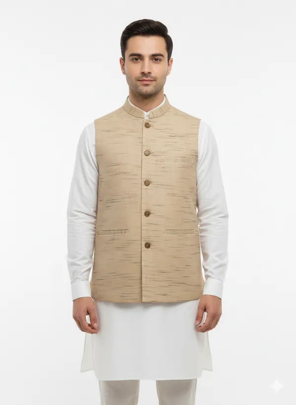 Gold_Brown_Khadi_Modi_Jacket_For_Men