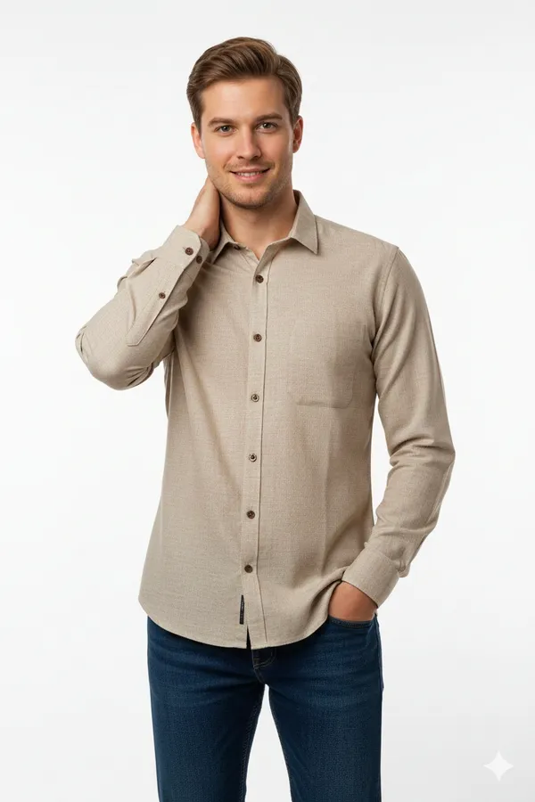 Brown_Handloom_Cotton_Full_Sleeve_Shirt_For_Men