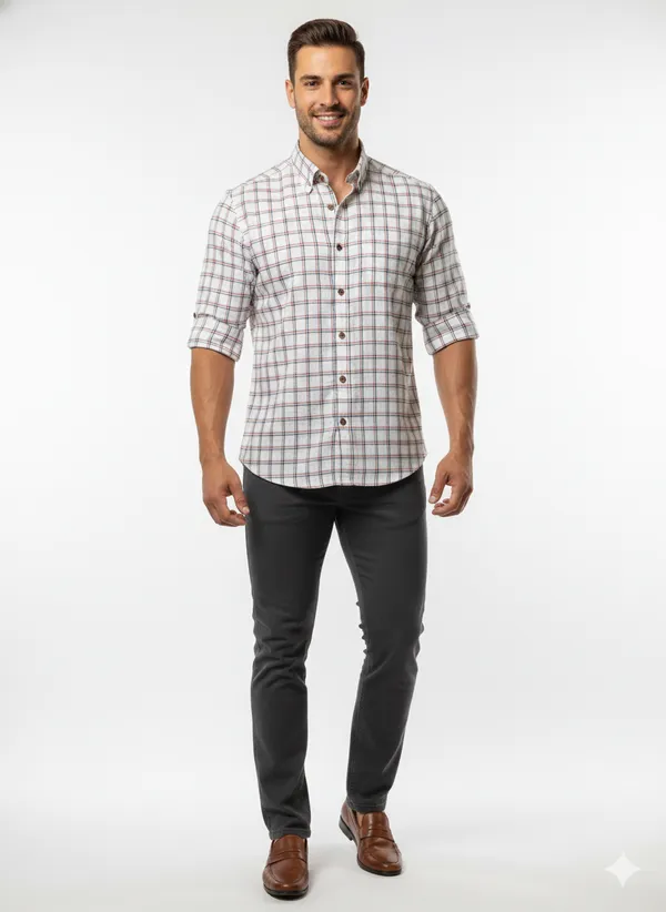 White_Cotton_Full_Sleeve_Check_Shirt_For_Men