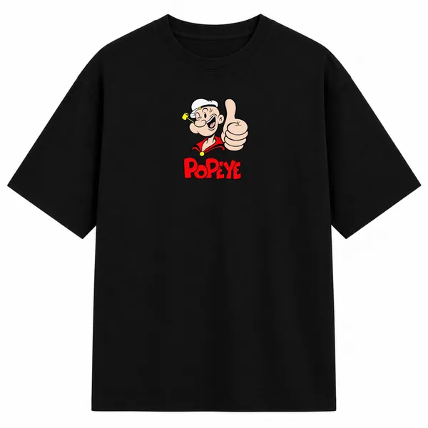 Black_Terry_Cotton_Oversized_Popeye_Graphic_Print_T-Shirt_For_Unisex