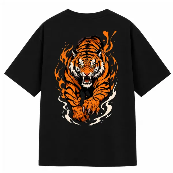 Black_Terry_Cotton_Oversized_Wild_Soul_Tiger_Print_Graphic_T-Shirt_For_Unisex