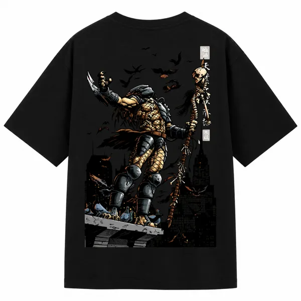 Black_Terry_Cotton_Oversized_Predator_Graphic_Print_T-Shirt_For_Unisex