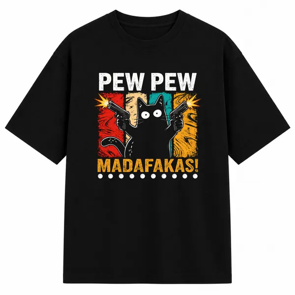 Black_Terry_Cotton_Oversized_Pew_Pew_Cat_Graphic_Printed_T-Shirt_For_Unisex