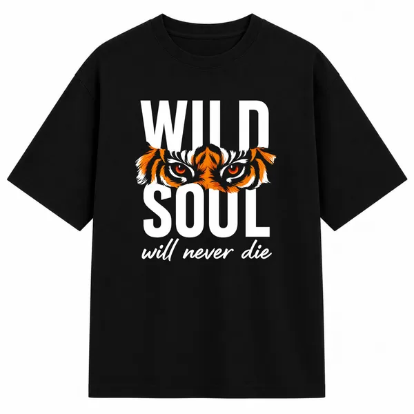 Black_Terry_Cotton_Oversized_Wild_Soul_Tiger_Eyes_Graphic_T-Shirt_For_Unisex