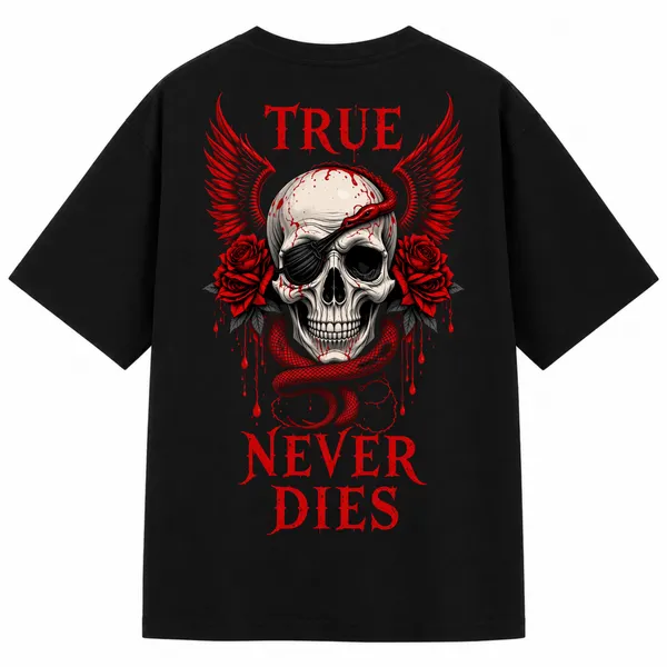 Gothic_Skull_Snake_Rose_Oversized_T-Shirt_Duo