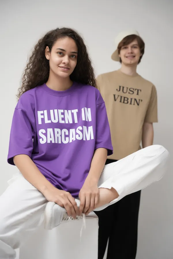 Pack_Of_2_Beige_And_Purple_French_Terry_Cotton_Premium_T-Shirt_For_Unisex_
